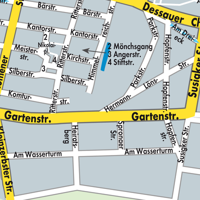 Stadtplan Aken (Elbe)