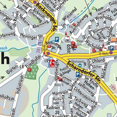 Stadtplan Allmersbach im Tal