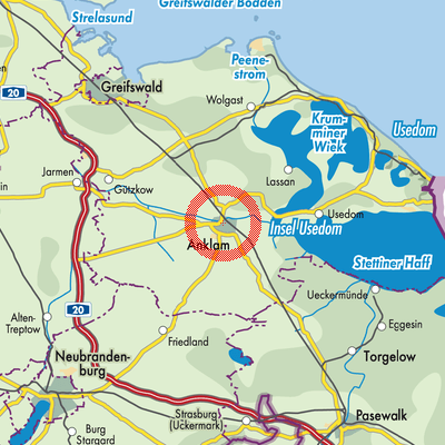 Landkarte Anklam