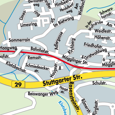 Stadtplan Böbingen an der Rems