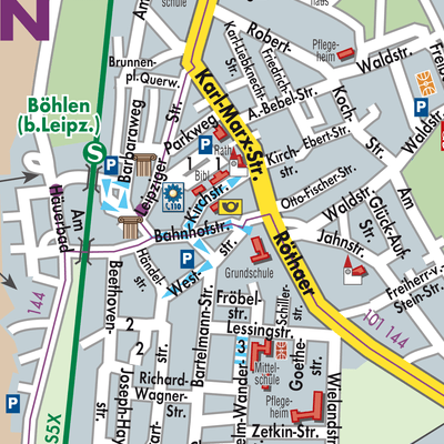 Stadtplan Böhlen