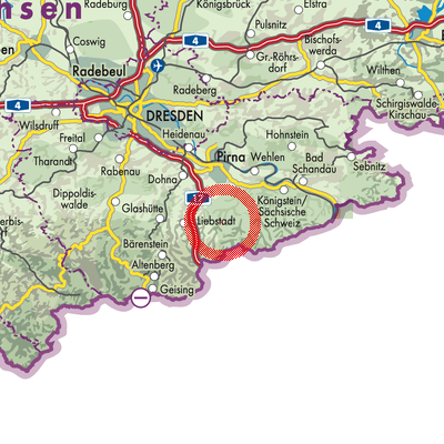 Landkarte Bad Gottleuba-Berggießhübel