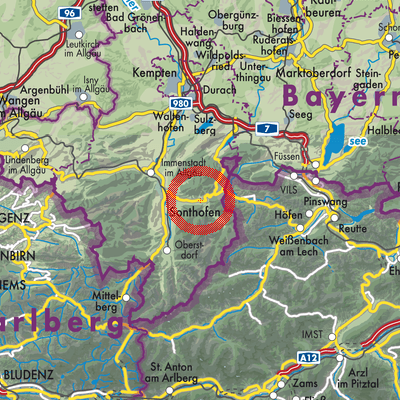 Landkarte Bad Hindelang