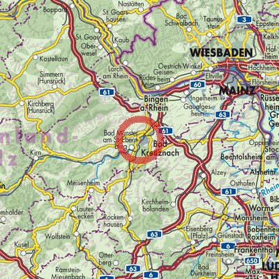 Landkarte Bad Kreuznach