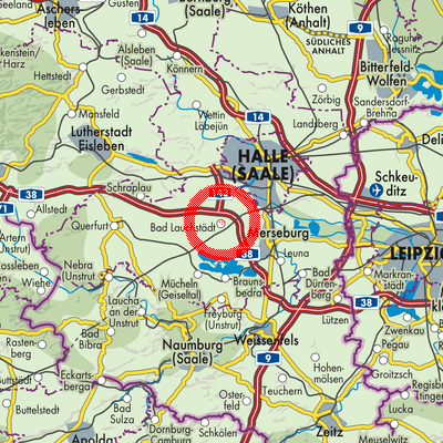 Landkarte Goethestadt Bad Lauchstädt