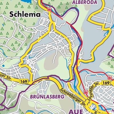 Übersichtsplan Aue-Bad Schlema