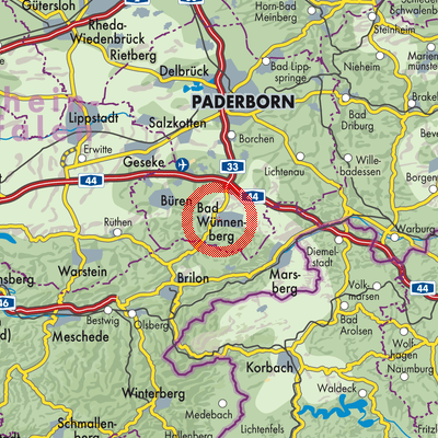 Landkarte Bad Wünnenberg