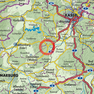 Landkarte Bad Zwesten