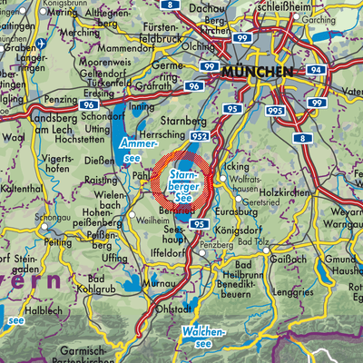 Landkarte Starnberger See