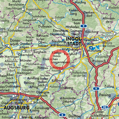 Landkarte Berg im Gau