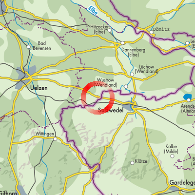 Landkarte Bergen an der Dumme