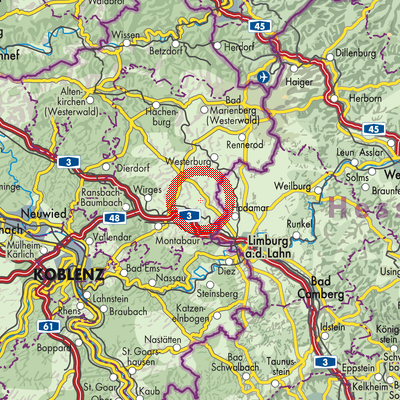 Landkarte Berod bei Wallmerod