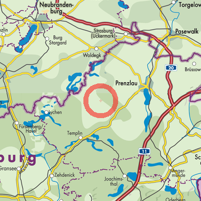 Landkarte Boitzenburger Land