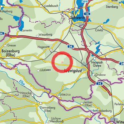 Landkarte Bresegard bei Picher