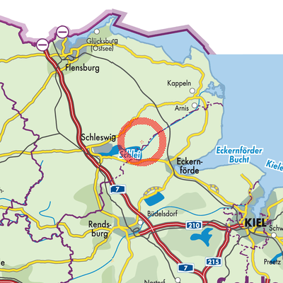 Landkarte Brodersby-Goltoft