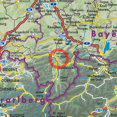 Landkarte Burgberg im Allgäu