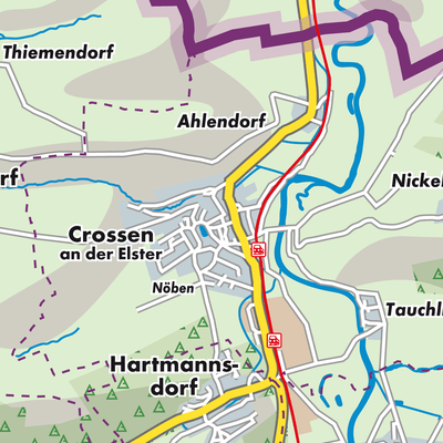 Übersichtsplan Crossen an der Elster