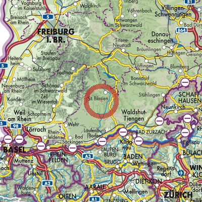 Landkarte Dachsberg (Südschwarzwald)