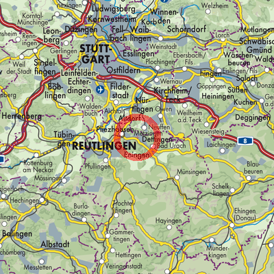 Landkarte Dettingen an der Erms