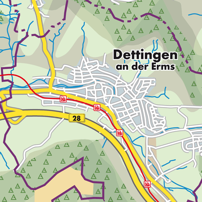 Übersichtsplan Dettingen an der Erms