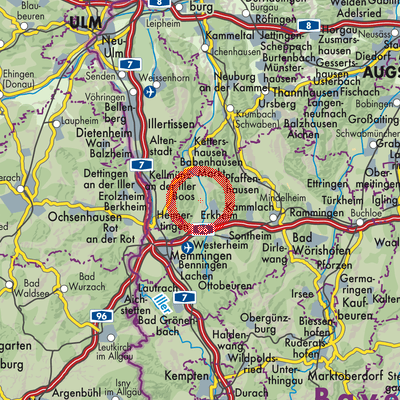 Landkarte Egg an der Günz
