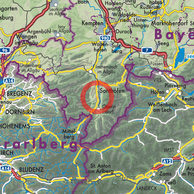 Landkarte Fischen im Allgäu
