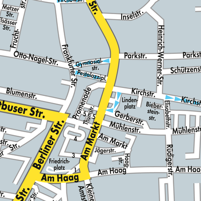 Stadtplan Forst (Lausitz) - Baršć