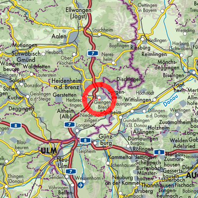 Landkarte Giengen an der Brenz