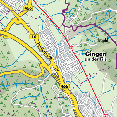 Übersichtsplan Gingen an der Fils