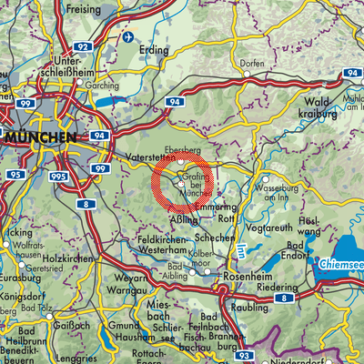 Landkarte Grafing bei München