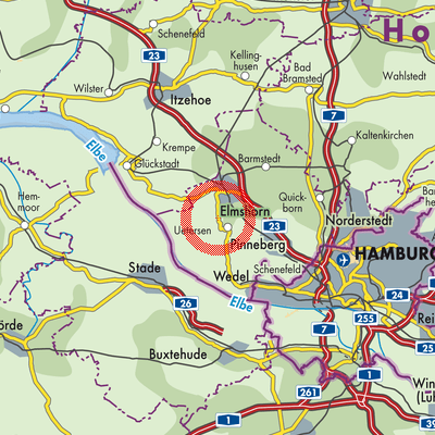 Landkarte Groß Nordende