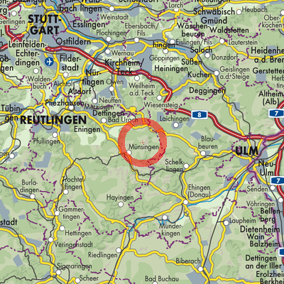Landkarte Gutsbezirk Münsingen