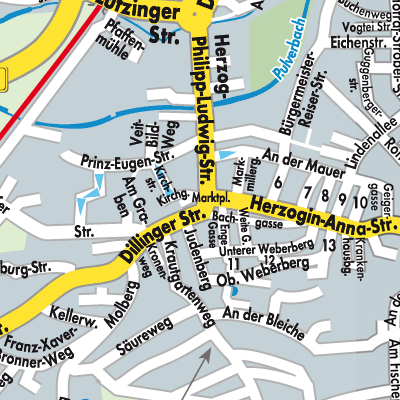 Stadtplan Höchstädt an der Donau