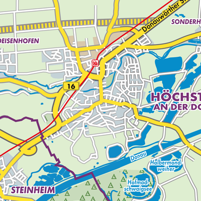 Übersichtsplan Höchstädt an der Donau