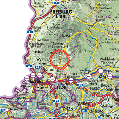 Landkarte Hausen im Wiesental