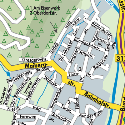 Stadtplan Hausen im Wiesental