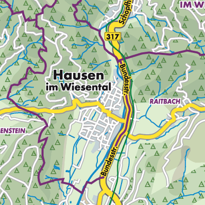 Übersichtsplan Hausen im Wiesental