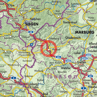 Landkarte Herborn