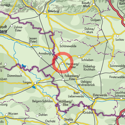 Landkarte Herzberg (Elster)