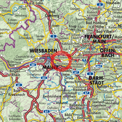 Landkarte Hochheim am Main