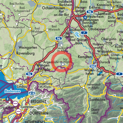 Landkarte Isny im Allgäu