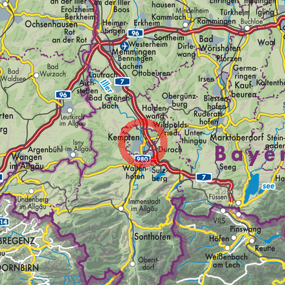 Landkarte Kempten (Allgäu)