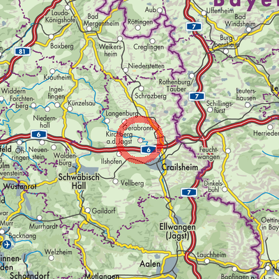Landkarte Kirchberg an der Jagst