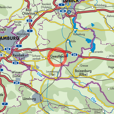 Landkarte Klein Pampau