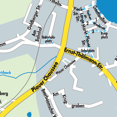 Stadtplan Krakow am See