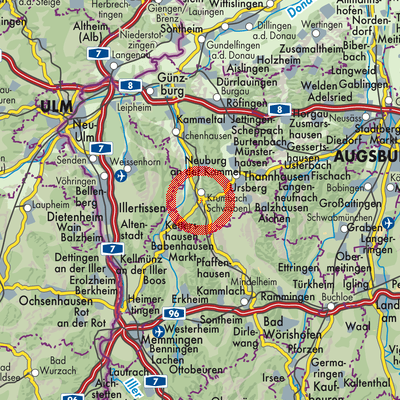 Landkarte Krumbach (Schwaben)