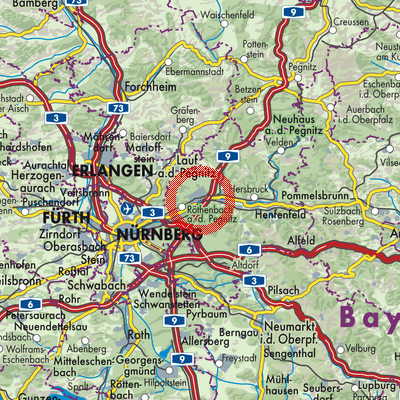 Landkarte Lauf an der Pegnitz