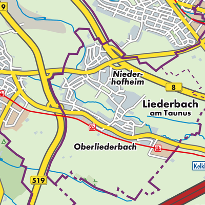 Übersichtsplan Liederbach am Taunus