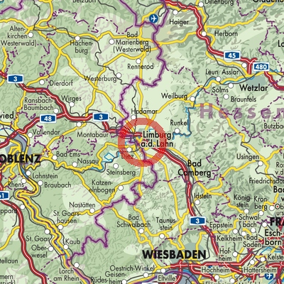 Landkarte Limburg an der Lahn