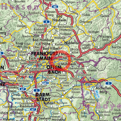 Landkarte Mühlheim am Main